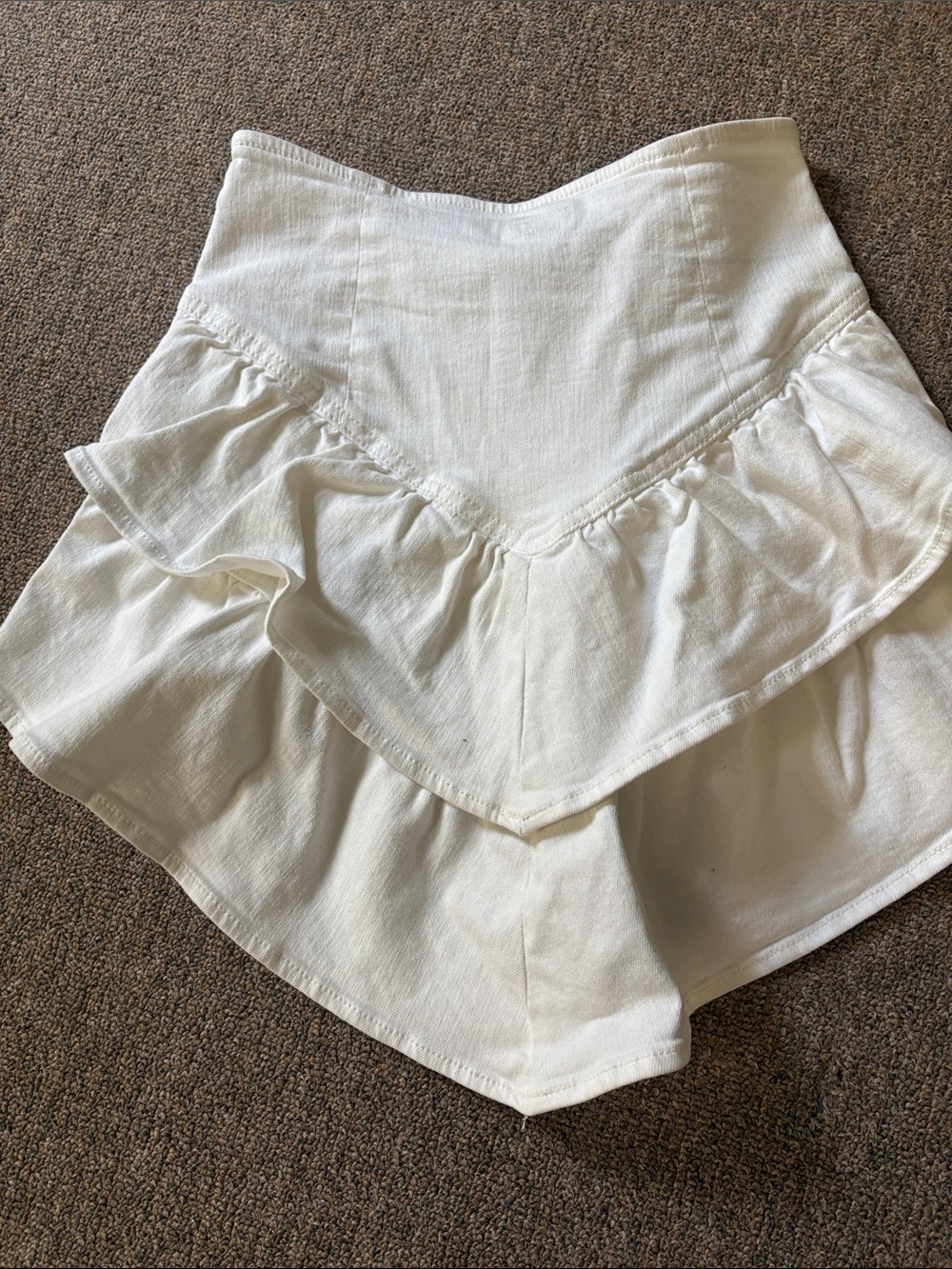 MOTHER White Ruffle-Layer Mini Skirt - Picture 2 of 6